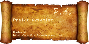 Preidt Artemisz névjegykártya
